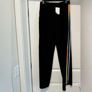 Zara Black Multi-stripped Full Length Trousers NWT